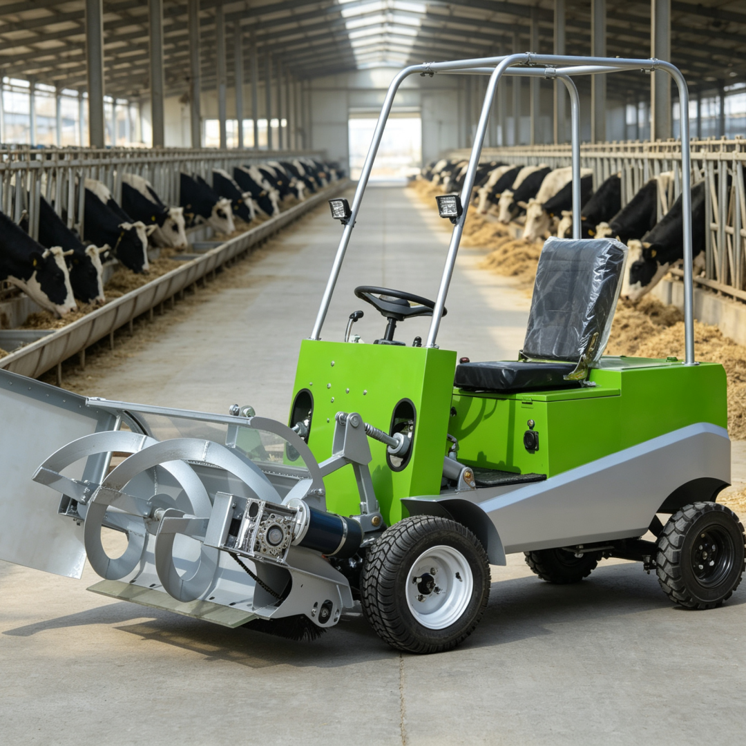 CE Certified Feed Pusher, Electric Forage Pushing Vehicle for Cow, Sheep & Large Modern Ranch